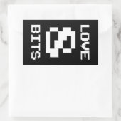 Liebe 8 Bits Rechteckiger Aufkleber (Tasche)