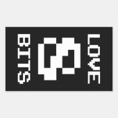 Liebe 8 Bits Rechteckiger Aufkleber (Vorderseite)
