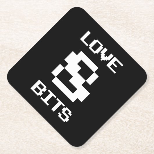 Liebe 8 Bits Untersetzer (Vorderseite)