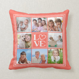 LIEBE 8-FotoCollage (austauschbare Vollfarbe) Kissen