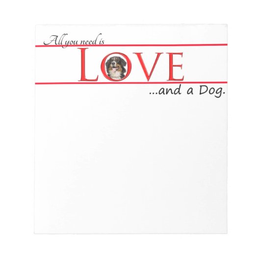 Liebe a Bernese Mt. Dog Note Pad Notizblock (Vorderseite)