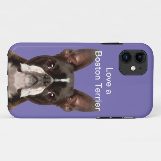 Liebe A Boston Terrier Case-Mate iPhone Hülle (Rückseite (Horizontal))