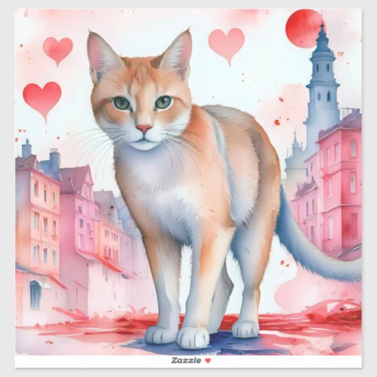 Liebe a Cat Aufkleber (Blatt)