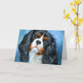 Liebe A Cavalier King Charles Spaniel Grußkarte Karte (Gelbe Blume)