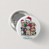 Liebe A Christmas Puppy Button (Vorne & Hinten)