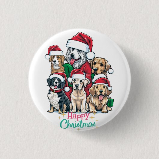 Liebe A Christmas Puppy Button (Vorderseite)