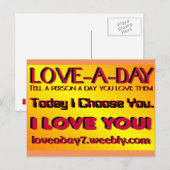 Liebe A Day Post Card Postkarte (Vorne/Hinten)