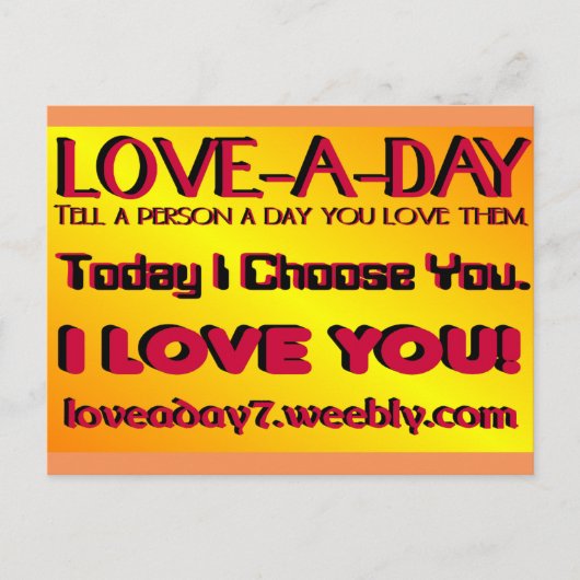 Liebe A Day Post Card Postkarte (Vorderseite)