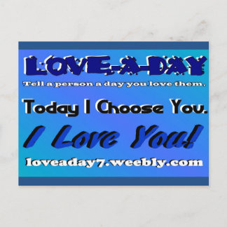 Liebe A Day Postcard Blue Postkarte