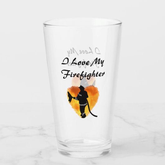 Liebe A Feuerwehrmann    Glas (Rückseite)