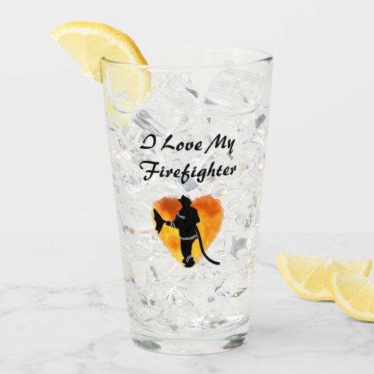 Liebe A Feuerwehrmann Glas (Vorderseite Ice)