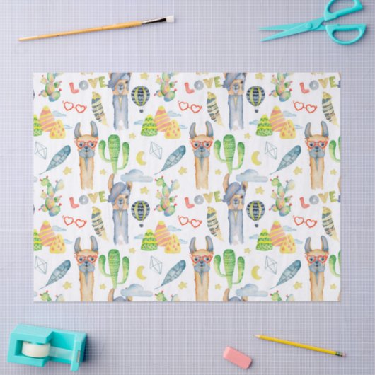Liebe A Llama Tissue Paper Seidenpapier (Basteln)