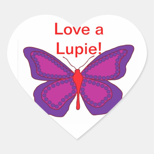 Liebe A Lupie Herz-Aufkleber (Vorderseite)