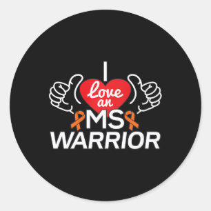 Liebe A Multiple Sklerose Frau Warrior Runder Aufkleber