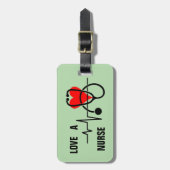 Liebe a Nurse Heart Stethoscope Design Gepäckanhänger (Vorderseite vertikal)