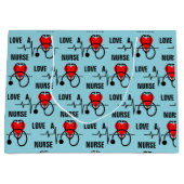Liebe a Nurse Heart Stethoscope Design Große Geschenktüte (Vorderseite)