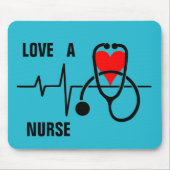 Liebe a Nurse Heart Stethoscope Design Mousepad (Vorne)