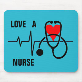 Liebe a Nurse Heart Stethoscope Design Mousepad