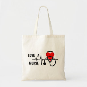 Liebe a Nurse Heart Stethoscope Design Tragetasche