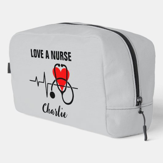 Liebe a Nurse Heart Stethoscope Design Waschbeutel (Rechte Ecke)