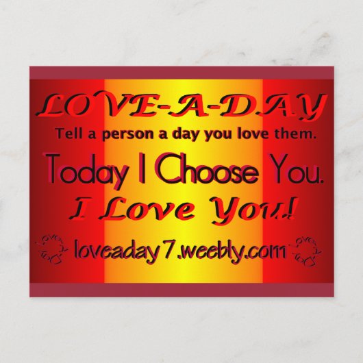 Liebe A Tag Postkarte (Vorderseite)