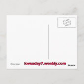 Liebe A Tag Postkarte Lila/blau (Rückseite)