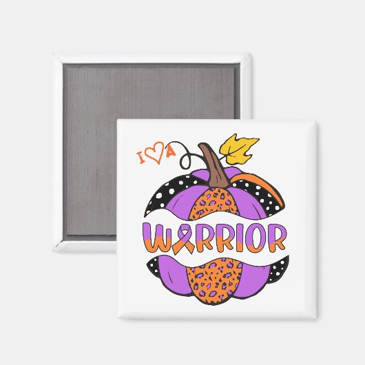 Liebe a Warrior Pumpkin - Lila Magnet (Vorderseite/Rückseite)