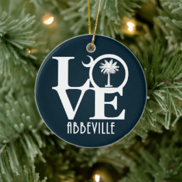 LIEBE Abbeville South Carolina Keramik Ornament