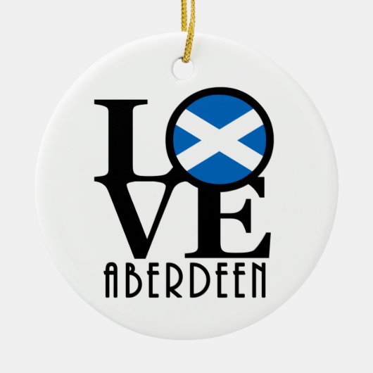 LIEBE Aberdeen Scotland Keramik Ornament (Vorne)