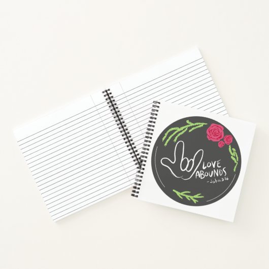 Liebe Abounds Floral ASL Notebook Notizblock (Innenseite)