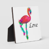 Liebe - Abstrakter Flamingo-Schritt Fotoplatte (Vorderseite)