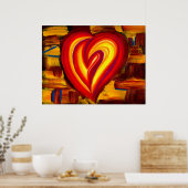 Liebe Abstraktes Hefeöl Pastellmittel Poster (Küche)