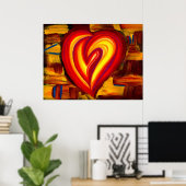 Liebe Abstraktes Hefeöl Pastellmittel Poster (Heimbüro)