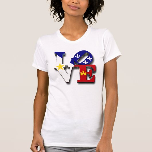 LIEBE Acadiana Franzosen Louisiana T-Shirt (Vorderseite)