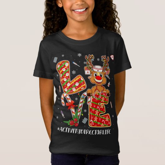 Liebe Activity Director Life Christmas Pajamas Nur T-Shirt (Vorderseite)