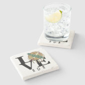 LIEBE Ada Oklahoma Steinuntersetzer (Seitenansicht)