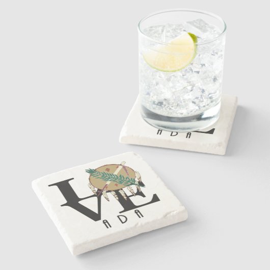 LIEBE Ada Oklahoma Steinuntersetzer (Seitenansicht)