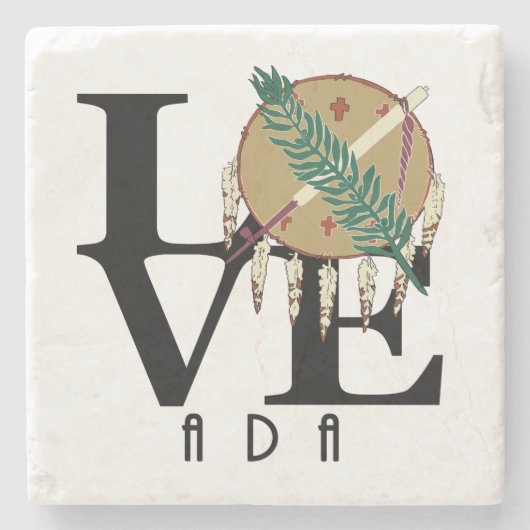 LIEBE Ada Oklahoma Steinuntersetzer (Vorderseite)