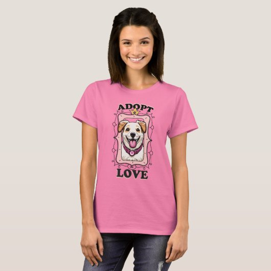 Liebe adoptiert (Hund Adoptiert) T-Shirt (Vorne ganz)