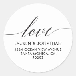 Liebe-Adressenaufkleber, Hochzeitsticker, Hochzeit Runder Aufkleber