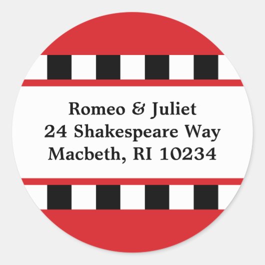 Liebe! Adressenaufkleber - Rot Runder Aufkleber (Vorderseite)