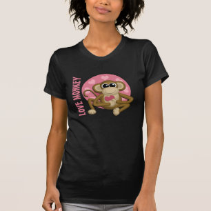Liebe Affe - Niedlicher Affe mit rosafarbenem Herz T-Shirt