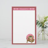 Liebe-Affe - personalisiertes Briefpapier (Stehend Vorderseite)