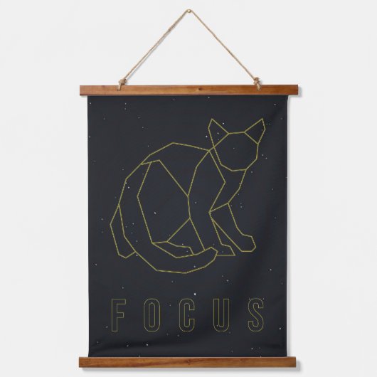 Liebe-Affirmation Plakat Origami Cat Fokus Wandteppich Mit Holzrahmen (Vorderseite)