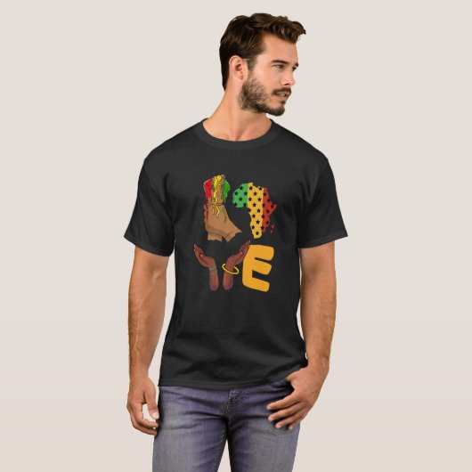 Liebe Africa Map Melanin African Continental Ameri T-Shirt (Vorne ganz)