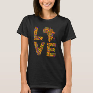 Liebe Afrika Karte Kente Druck für Afroamerikaner  T-Shirt