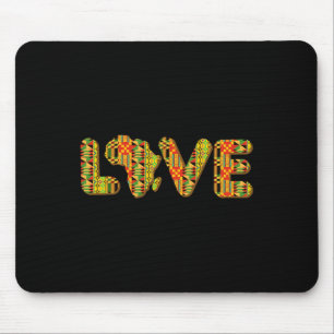 Liebe Afrika Karte Kente Stoff Afroamerikanischer  Mousepad