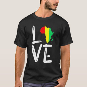 LIEBE Afrika Karte Schwarze Geschichte Monat Männe T-Shirt
