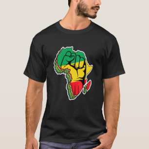 Liebe Afrika Karte Schwarzer Power ausgelöst Faust T-Shirt