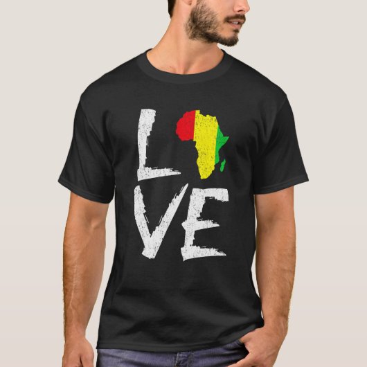 Liebe Afrika Schwarze Geschichte Monat Afrikanisch T-Shirt (Vorderseite)